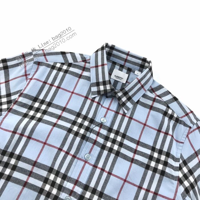 Burberry男裝 巴寶莉新款格紋棉質法蘭絨襯衫 Burberry男士格子襯衫  ydi3288